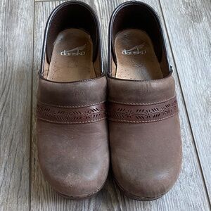 Dansko Chocolate Leather Slip-Ons